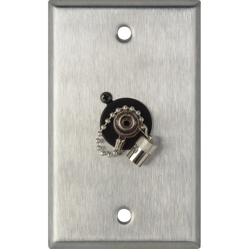 My Custom Shop 1-Gang Stainless Steel Wall Plate with One ST Singlemode Fiber Optic Connector