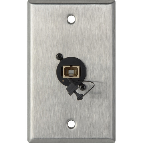 My Custom Shop 1-Gang Stainless Steel Wall Plate with One SC Multimdoe Fiber Optic Connector