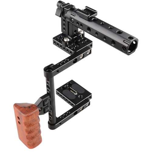 CAMVATE Half Camera Cage with Top Handle & Wood Side C1373