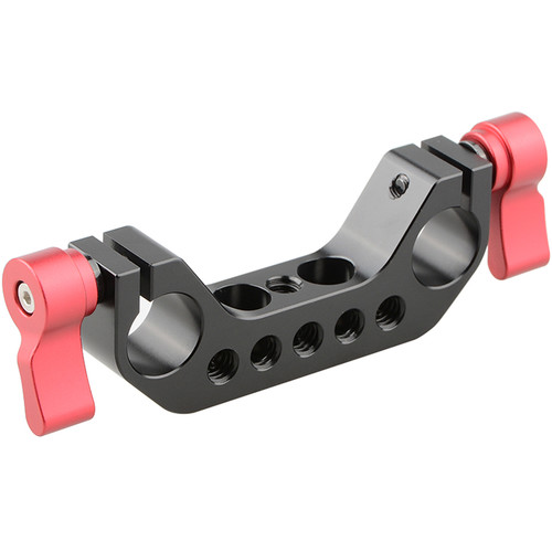 CAMVATE 15mm Rod Clamp for DSLR Cage Baseplate (Red Knobs)