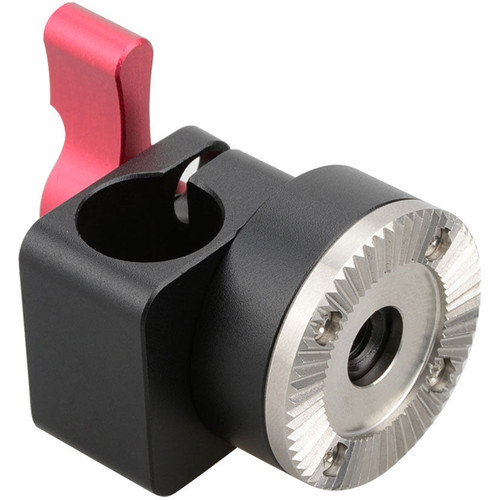 CAMVATE Single 15mm Rod Clamp with M6 ARRI-Style Rosette (Red Lever)