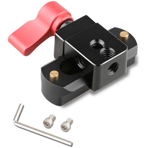 CAMVATE Swat Rail Clamp with Safety Rail (Red Wingnut 1.97