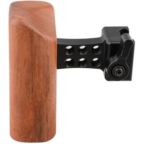 CAMVATE Wooden Handgrip with Quick Release Clamp for Select DSLRs (Left Hand)