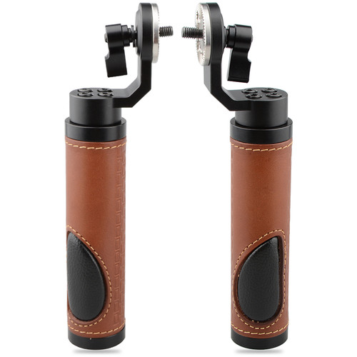CAMVATE Leather Handgrip with ARRI-Style Rosette (2-Pack Brown)