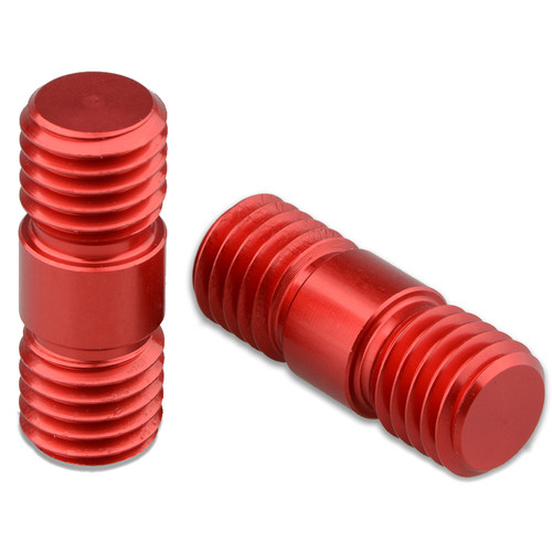 CAMVATE 15mm Rod Connector with M12 Threads (Red 2-Pack)
