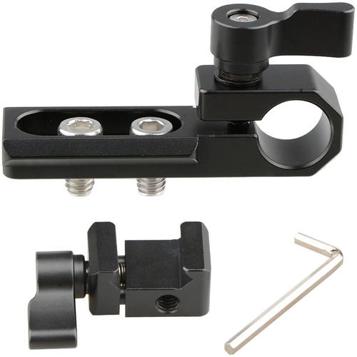 CAMVATE Single 15mm Rod Clamp with NATO Rail and Clamp (Black Lever)