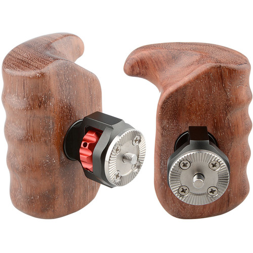 CAMVATE Left & Right Wooden Handgrips with ARRI Rosette Mounts (Bubinga Wood)