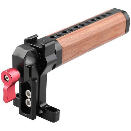 CAMVATE Top Wooden Cheese Handle with 15mm Rod Clamp (Red Thumbscrew)