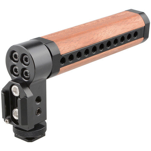 CAMVATE Top Handle Wood Grip with Shoe Mount (Black Cold Shoe)
