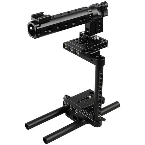 CAMVATE DSLR Camera Cage Rig with Top Handle & 15mm Rods