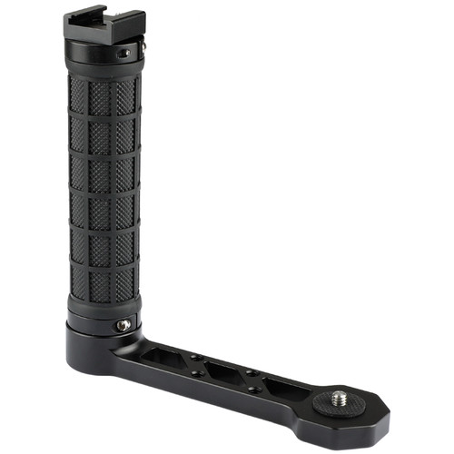 CAMVATE L-Shaped Handle with Cold Shoe for DJI Ronin-S & Zhiyun Crane Gimbals (Rubber Grip)