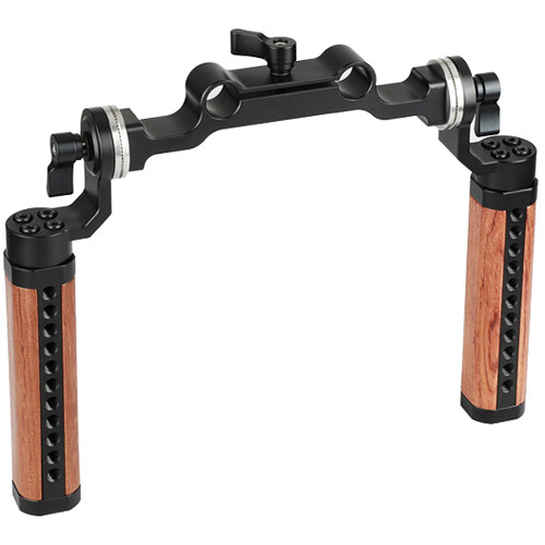 CAMVATE Dual Wooden Handgrips with ARRI Rosettes for Handheld Shoulder Rig