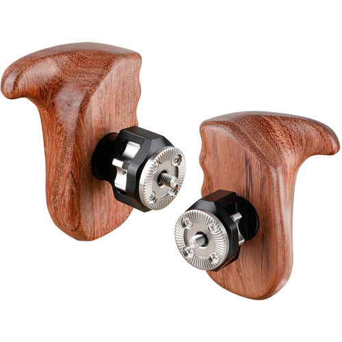 CAMVATE Wooden Handgrips with ARRI-Style Rosette Mounts (Left & Right)