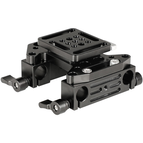 CAMVATE Quick Release V-Lock Mounting Plate with 15mm Rod Clamps