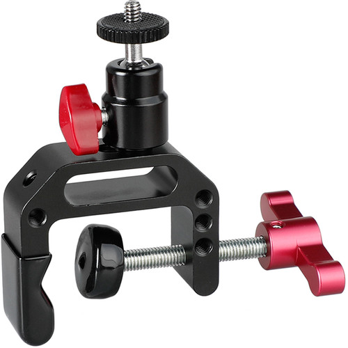 CAMVATE Heavy-Duty C-Clamp with Mini Ball Head (Red T-Handle)