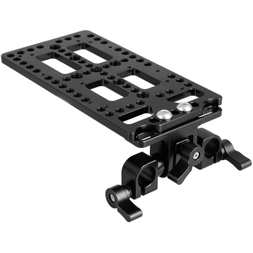 CAMVATE Battery Backboard Cheese Plate with 360 Swivel 15mm Rod Clamp Adapter