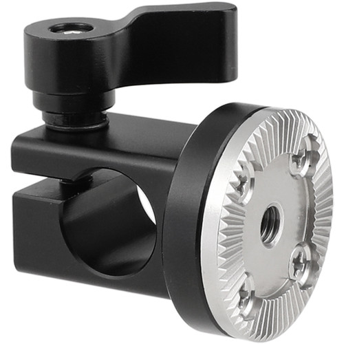 CAMVATE Single 15mm Rod Clamp with M6 ARRI-Style Rosette (Black Lever)