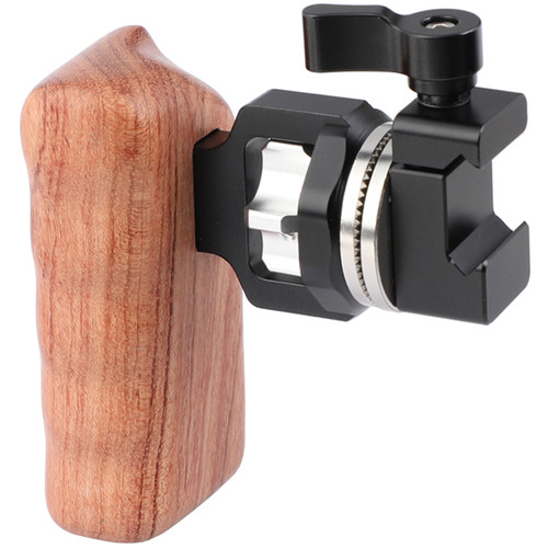 CAMVATE Wooden Handgrip with M6 Rosette & Quick Release NATO Clamp (Right Hand)
