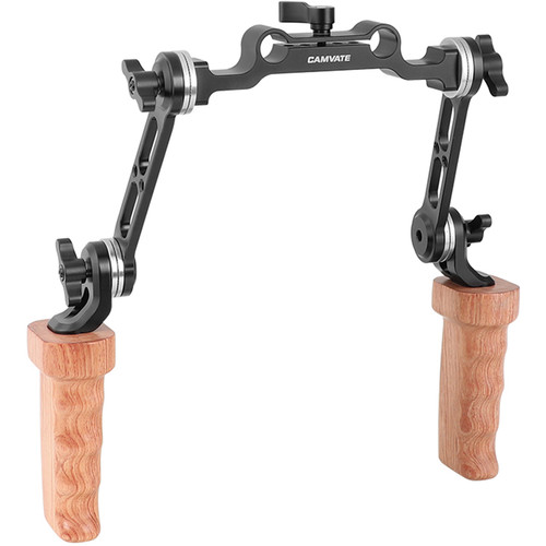 CAMVATE Wooden Handgrip Set with 15mm LWS Rod Mount