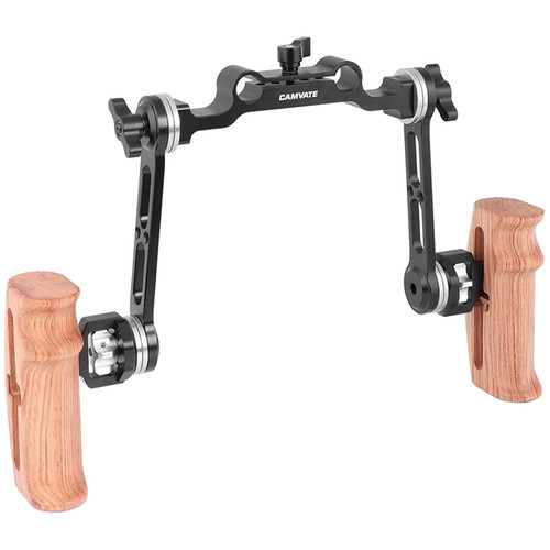 CAMVATE Wood Handle Kit With Rosette Extension Arm And 15mm Railblock