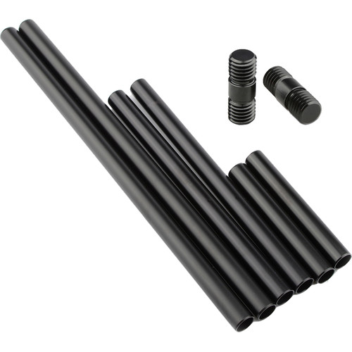 CAMVATE Set of 3 x 15mm Black Aluminum Rod Pairs (3.94