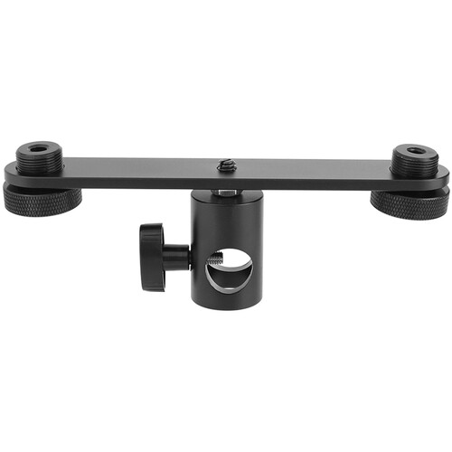 CAMVATE Dual Microphone Mounts Bracket with Light Stand C2536