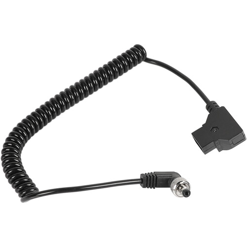 CAMVATE Coiled D-Tap to Locking DC 2.5mm Right-Angle Cable (Black 39.4
