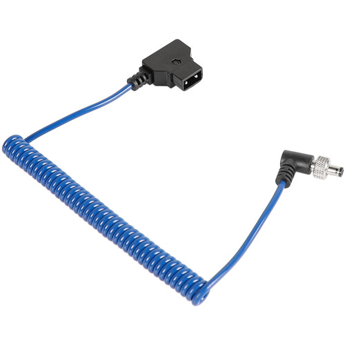 CAMVATE Coiled D-Tap to Locking DC 2.5mm Right-Angle Cable (Blue 39.4