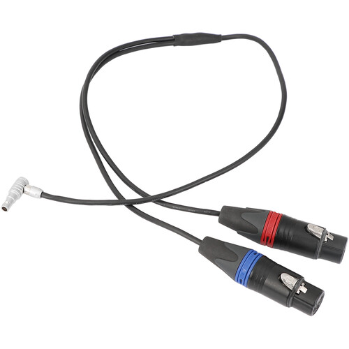 CAMVATE Dual 3-Pin XLR to Right-Angle 5-Pin LEMO Audio Cable for ALEXA Mini (25