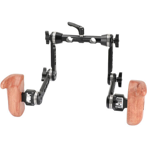 CAMVATE Wooden Handles with Extension Arms & 15mm Rod Clamp with Upgraded Knob