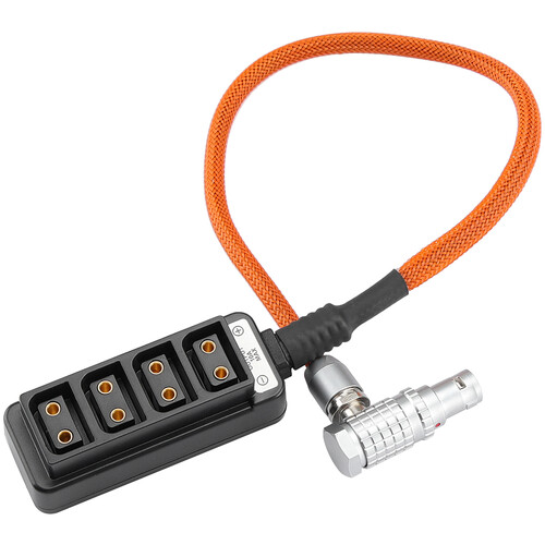 CAMVATE EXT 7-Pin to D-Tap 4-Port Splitter with Braided Cable for ARRI ALEXA Mini (Orange 15.7