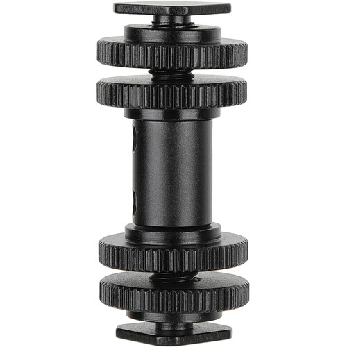 CAMVATE Double-Ended Cold Shoe Adapter with Lock Nuts