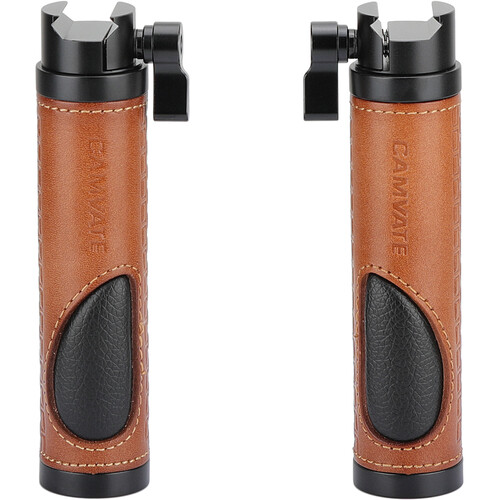CAMVATE Leather NATO Clamp Handgrip Set (2-Pack Brown/Black)