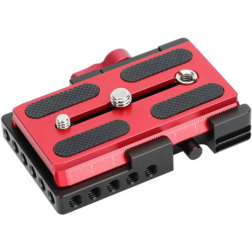 CAMVATE Manfrotto-Type Clamp Base with Red Quick Release Plate