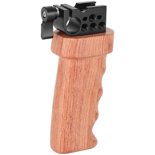 CAMVATE Wooden Handgrip with 15mm Rod Clamp and Shoe Mount