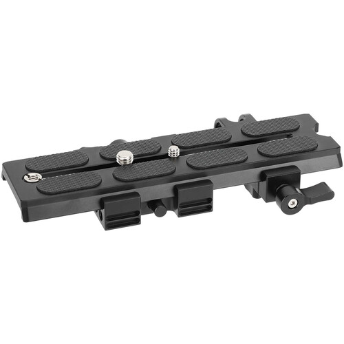 CAMVATE Manfrotto-Type Sliding Quick Release Plate with Clamp Base & 15mm Rod Port