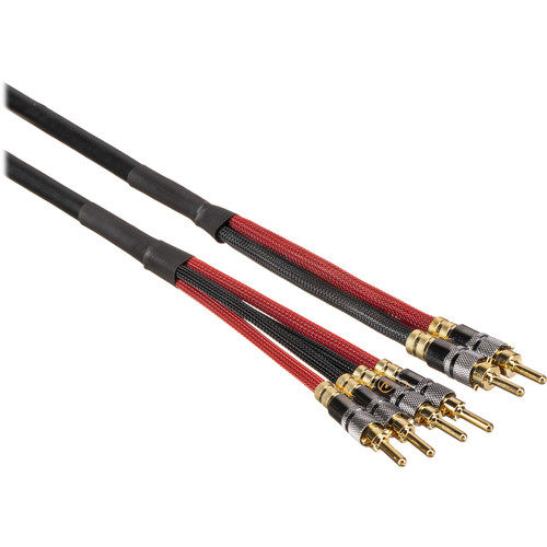 Canare 4S11 Bi-Wire Speaker Cable - 2-Banana to 4-Banana (Black 40')