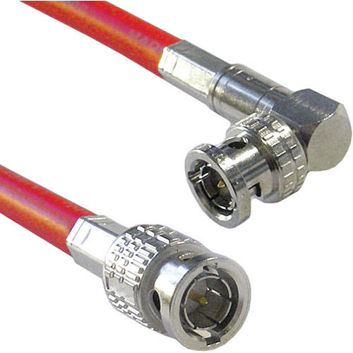 Canare Male to Right Angle Male HD-SDI Video Cable (Red 125')
