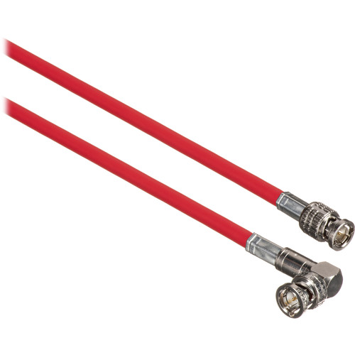 Canare Male to Right Angle Male HD-SDI Video Cable (Red 3')