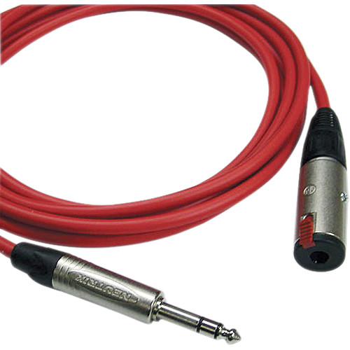 Canare Starquad TRSM-TRSF Extension Cable (Red 1')
