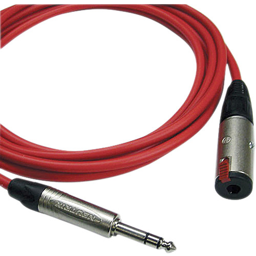 Canare Starquad TRSM-TRSF Extension Cable (Red 6')