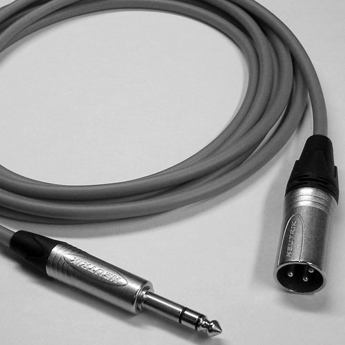Canare Star Quad 3-Pin XLR Male to 1/4 TRS Male Cable (Gray 2')