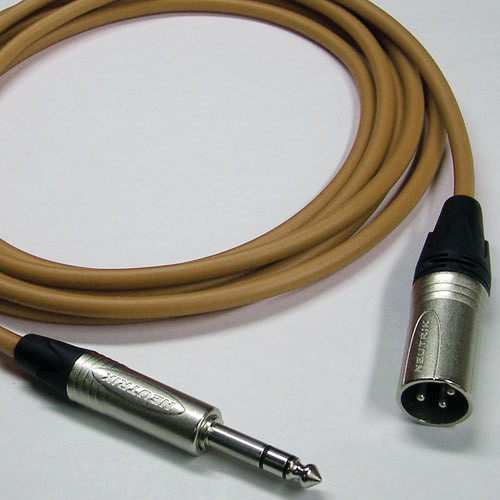 Canare Star Quad 3-Pin XLR Male to 1/4 TRS Male Cable (Brown 3')