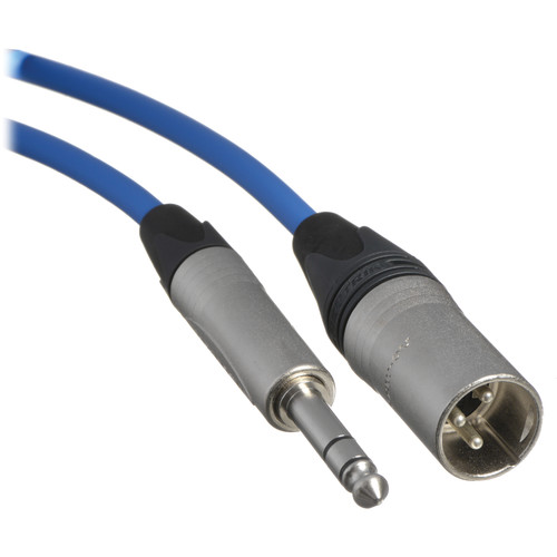Canare Star Quad 3-Pin XLR Male to 1/4 TRS Male Cable (Blue 6')