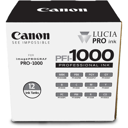 CANON PFI-1000 LUCIA PRO 12 INK TANK SET