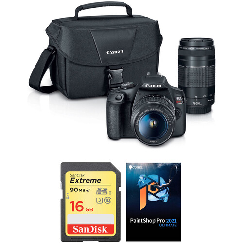 Canon EOS Rebel T7 DSLR Camera with 18-55mm and 75-300mm Lenses Accessory Kit