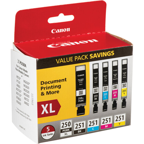 Canon PGI-250XL & CLI-251 5-Cartridge In