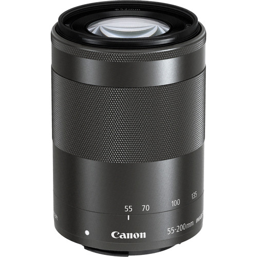 Canon EF M 55 200mm F 4 5 6 3 IS STM Lens Black 9517B002 B H