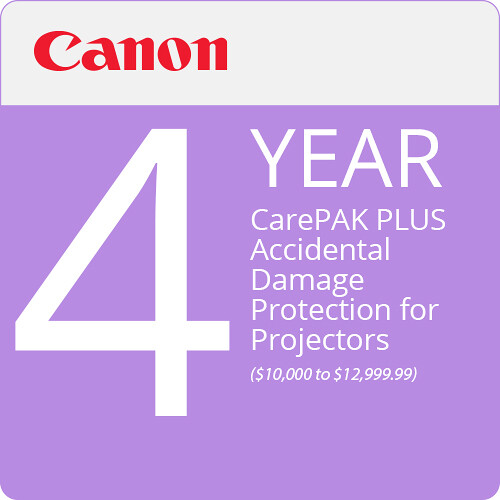 Canon 4-Year CarePAK PLUS Service Plan with ADP for Projectors ($10000.00-$12999.99)
