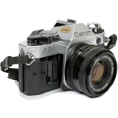 Canon AE-1 Program 35mm SLR Camera with 50mm f/1.8 FD Lens (Refurbished)